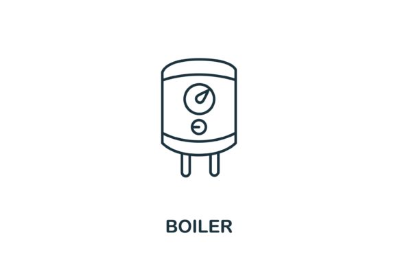 Boiler Icon from Household Collection: A Practical Choice for Design Projects