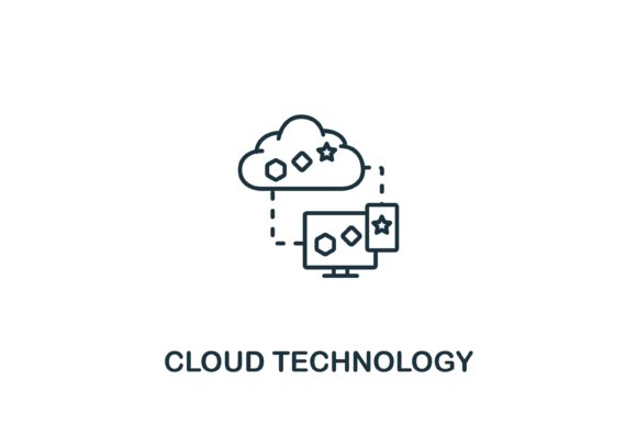 Cloud Technology Icon from Industry 4.0: A Simple Visual Tool for Modern Design Needs