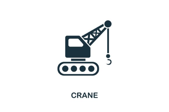 Crane Icon from Industrial Collection: A Practical Tool for Visual Clarity in Professional Workflows