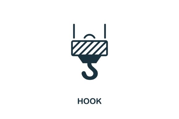 Hook Icon: A Bold Monochrome Design Asset for Creative Projects