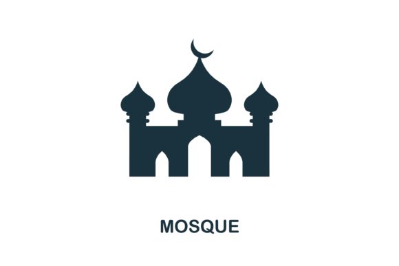 Monochrome Mosque Icon: A Versatile Design Element for Modern Visual Communication