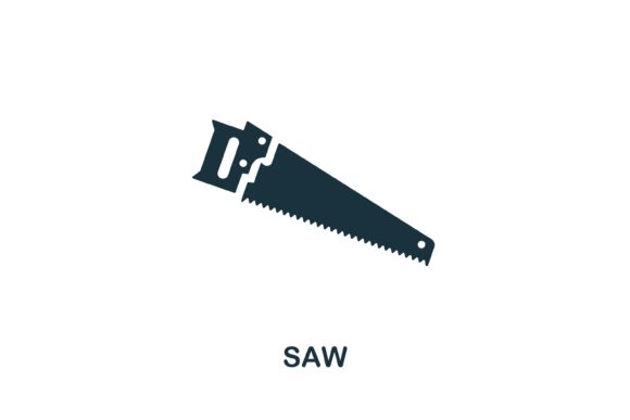 Monochrome Saw Icon: A Versatile Design Asset for Web and Infographics