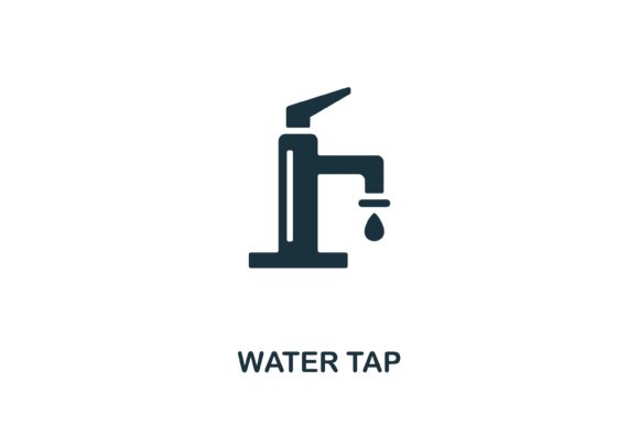 Monochrome Water Tap Icon: A Versatile Design Element for Modern Web Projects