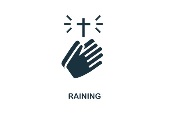 Raining Icon: Simple Monochrome Design for Creative Projects